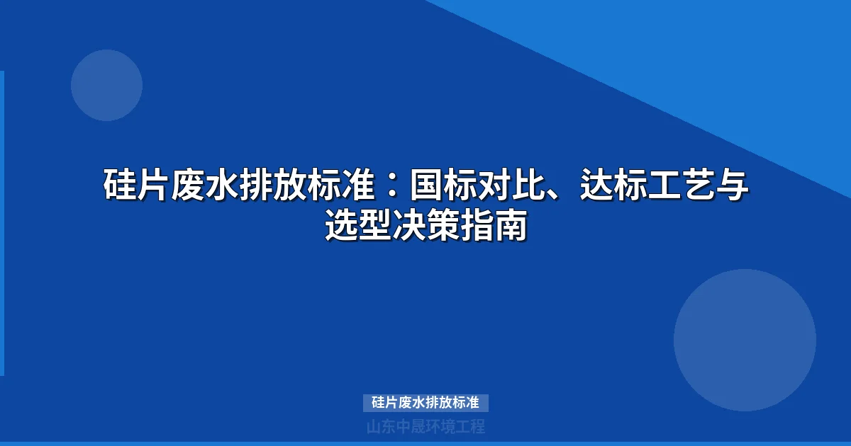 硅片废水排放标准与达标处理工艺选型指南（2024-2025）