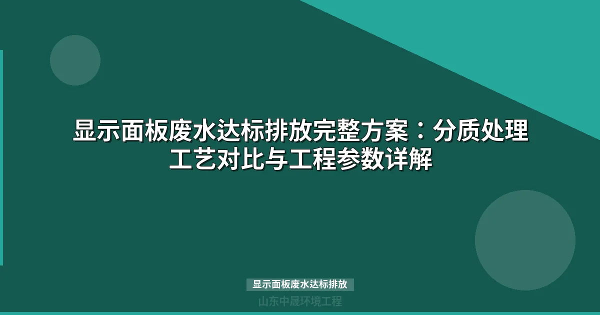 显示面板废水达标排放组合工艺与选型指南最新）