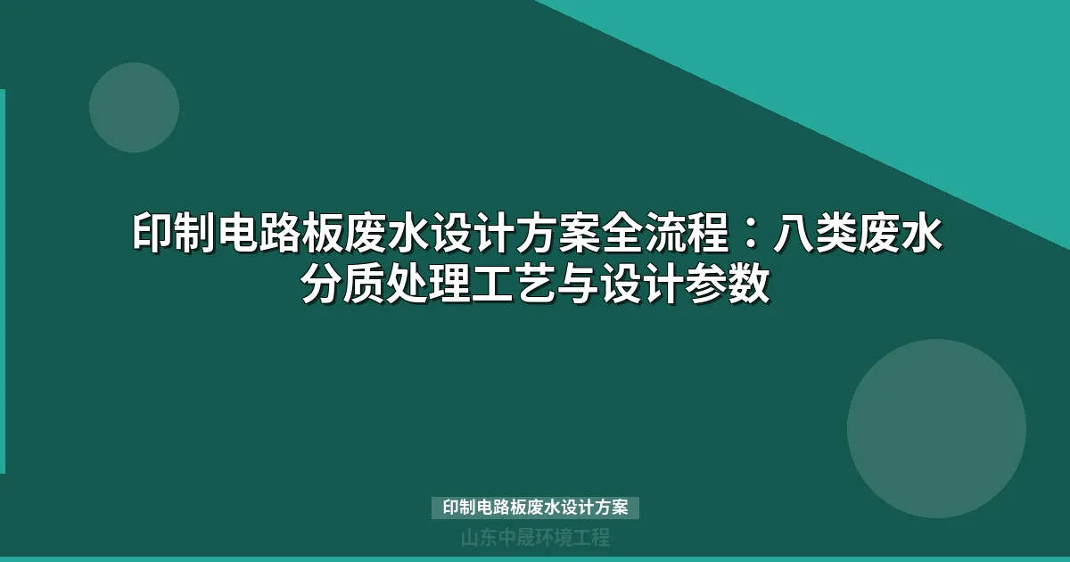 印制电路板废水设计方案：八类废水分质处理与稳定达标工艺指南