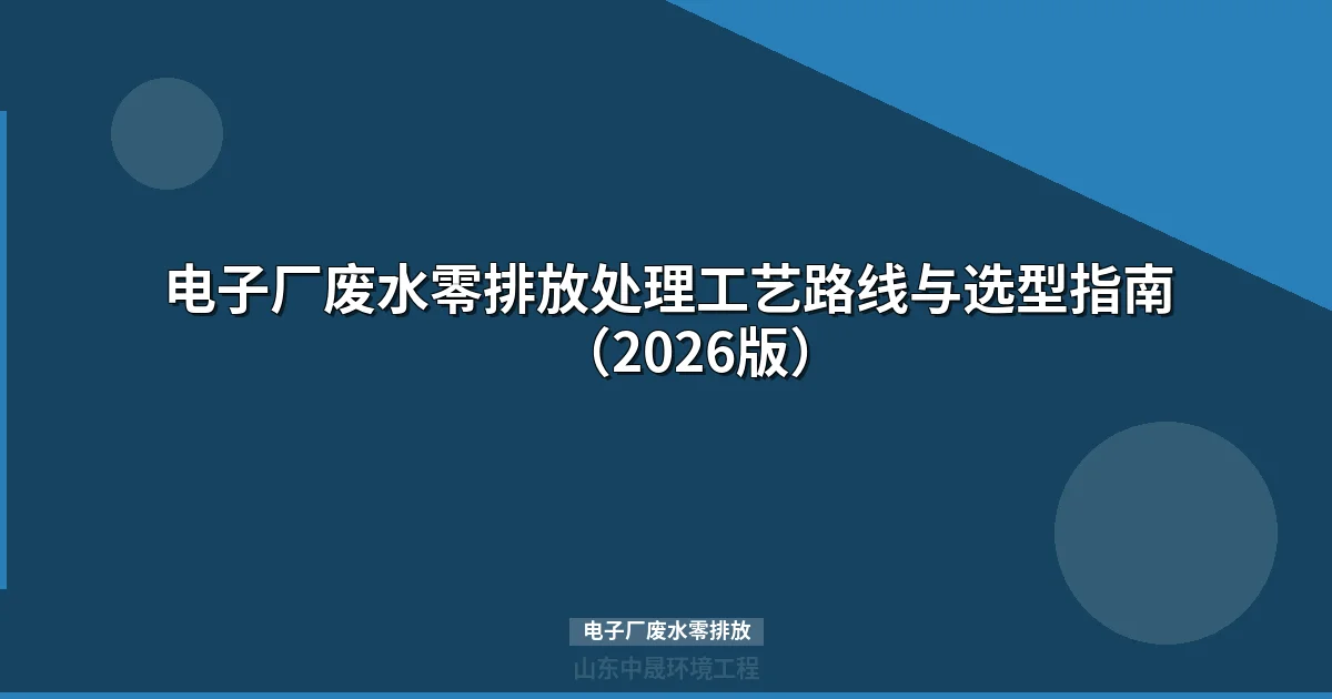 电子厂废水零排放工艺路线与选型指南（2025）