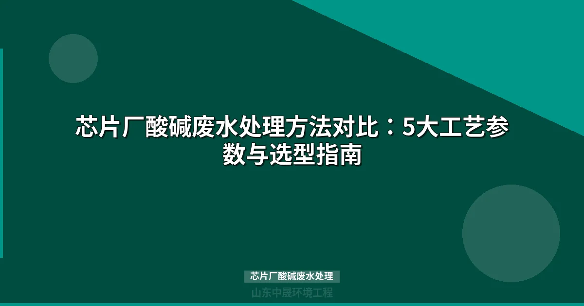 芯片厂酸碱废水处理工艺选型与达标排放实战指南