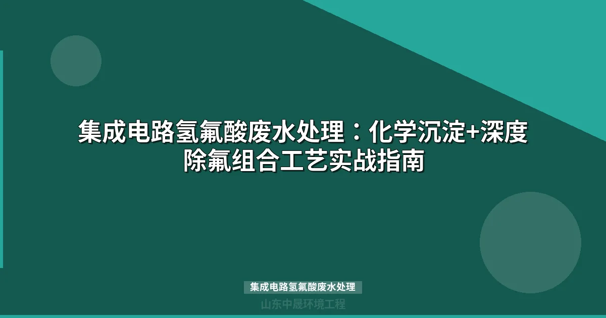 集成电路氢氟酸废水处理方法与深度除氟技术方案