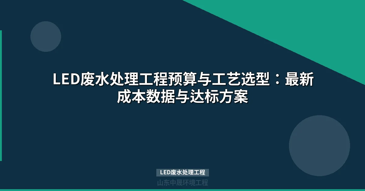 LED废水处理工程完整方案：工艺选型·投资预算·成本拆解