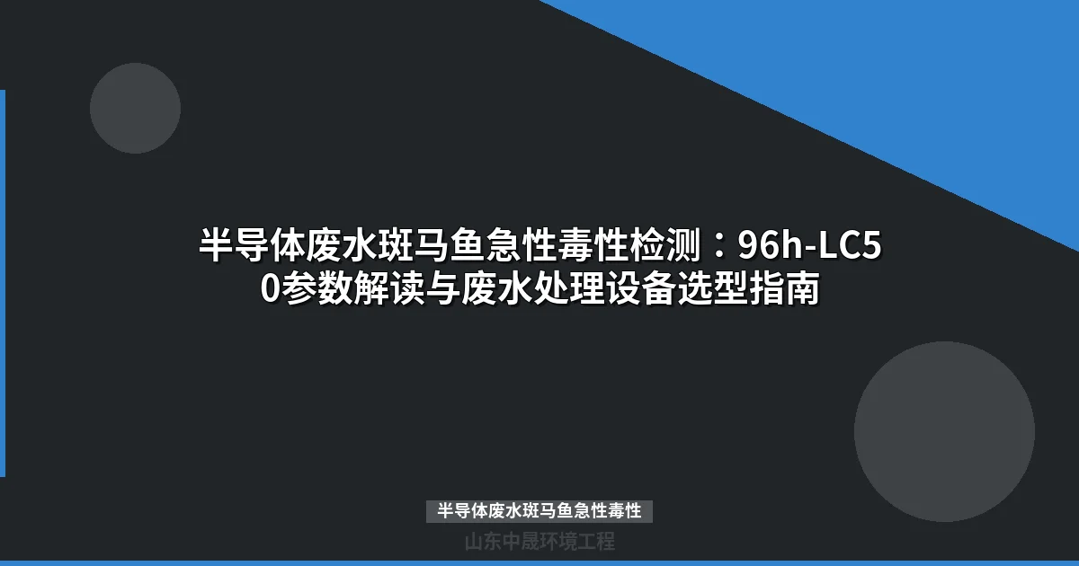 半导体废水斑马鱼急性毒性检测方法与处理方案全解
