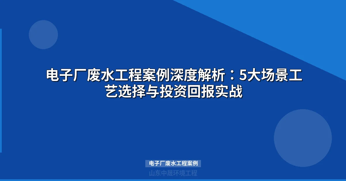 电子厂废水工程案例：600T/d PCB清洗水回用工艺详解