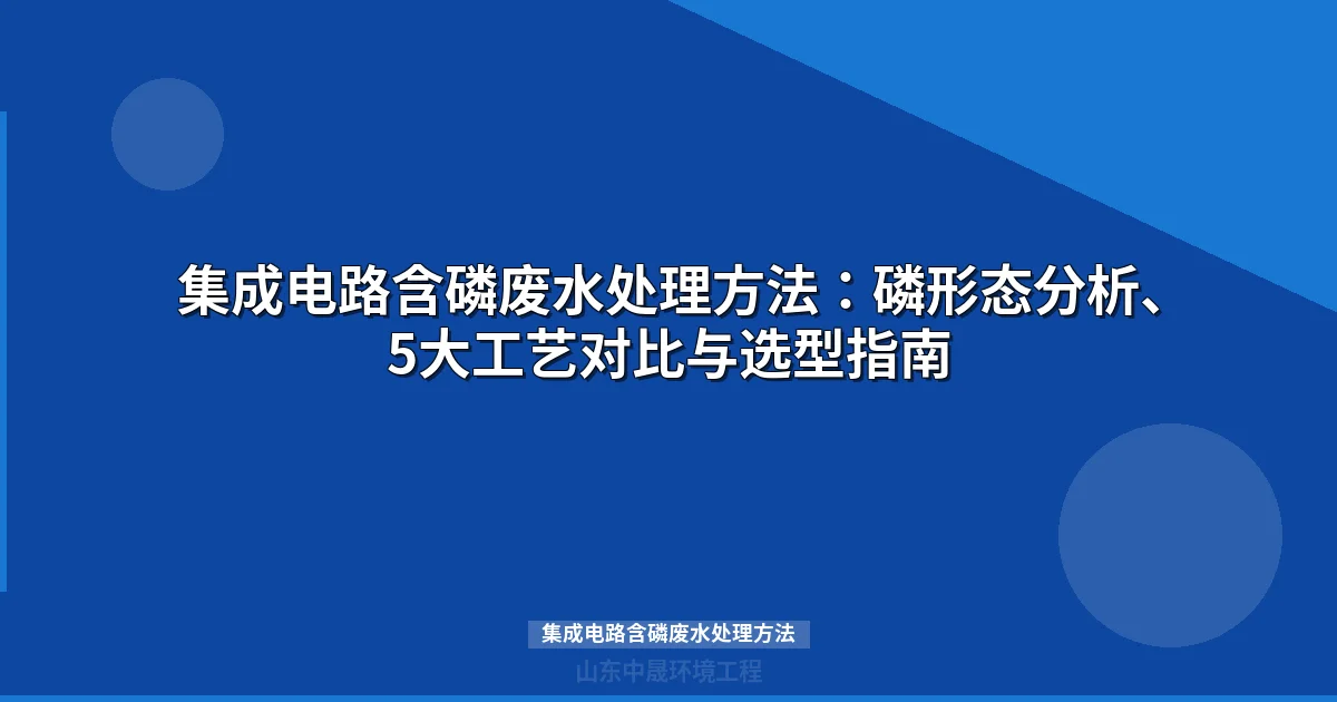 集成电路含磷废水处理方法：5大工艺对比与选型指南