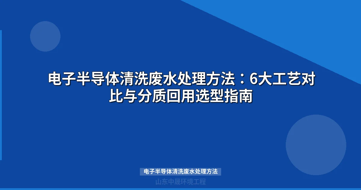 电子半导体清洗废水处理方法：六大核心工艺对比与选型指南