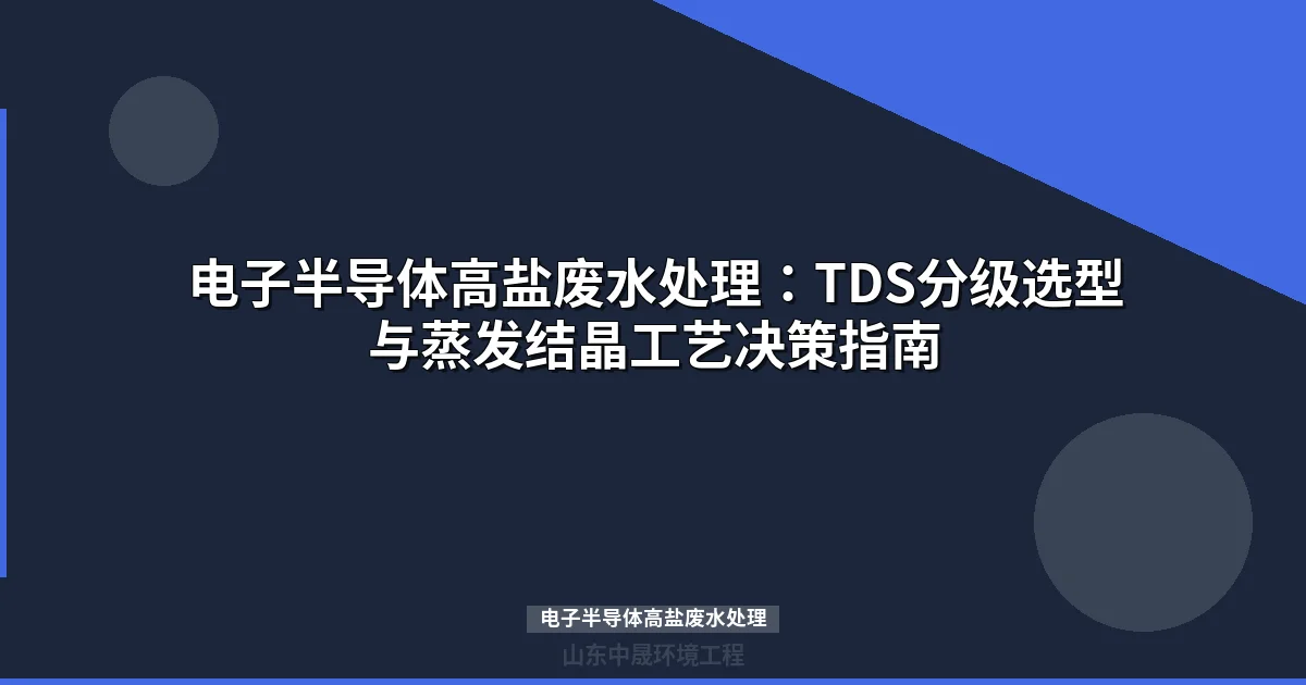 电子半导体高盐废水处理工艺选型与达标方案