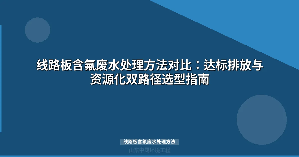 线路板含氟废水处理方法对比：6大工艺选型与达标方案