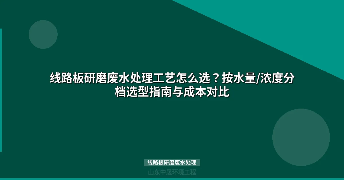 线路板研磨废水处理工艺选型指南：按水量分档选型与成本对比
