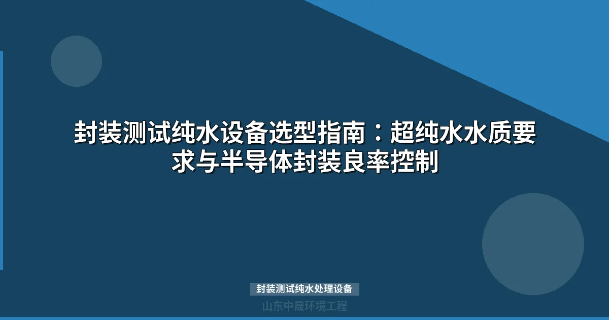 封装测试纯水处理设备选型指南：工艺、参数与行业标准