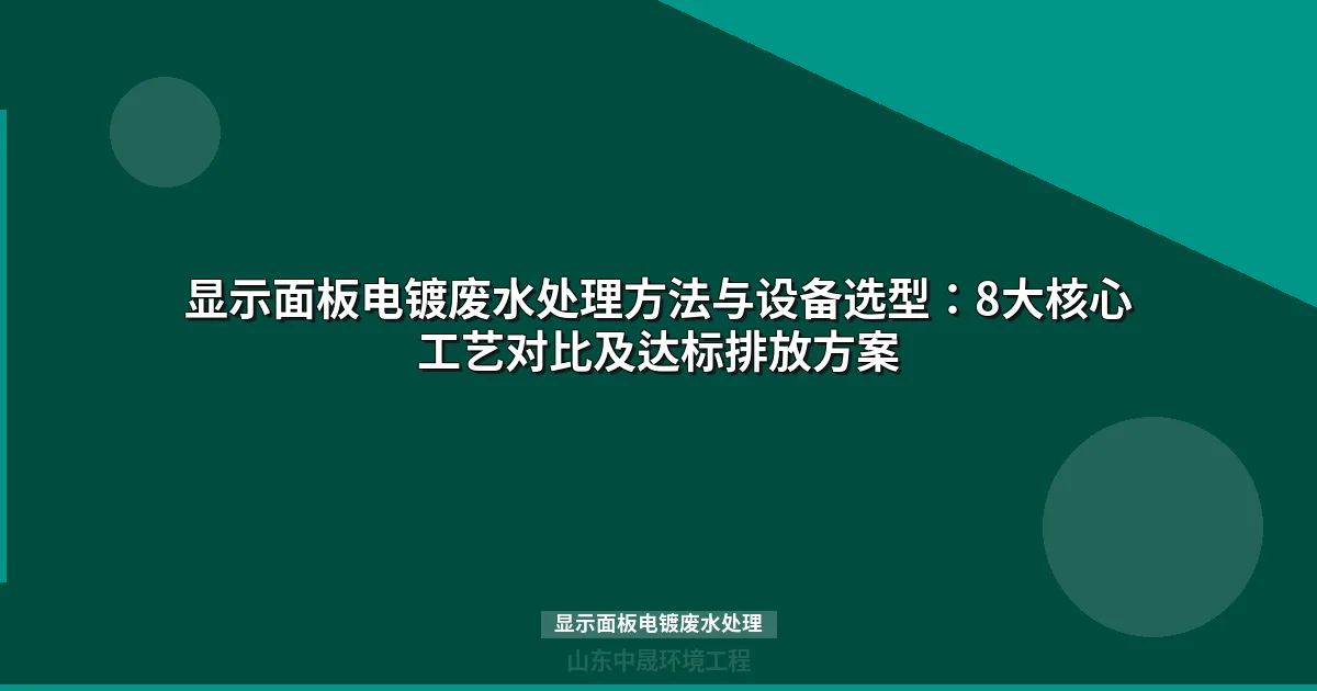 显示面板电镀废水处理工艺选型指南：8大技术对比与回用方案