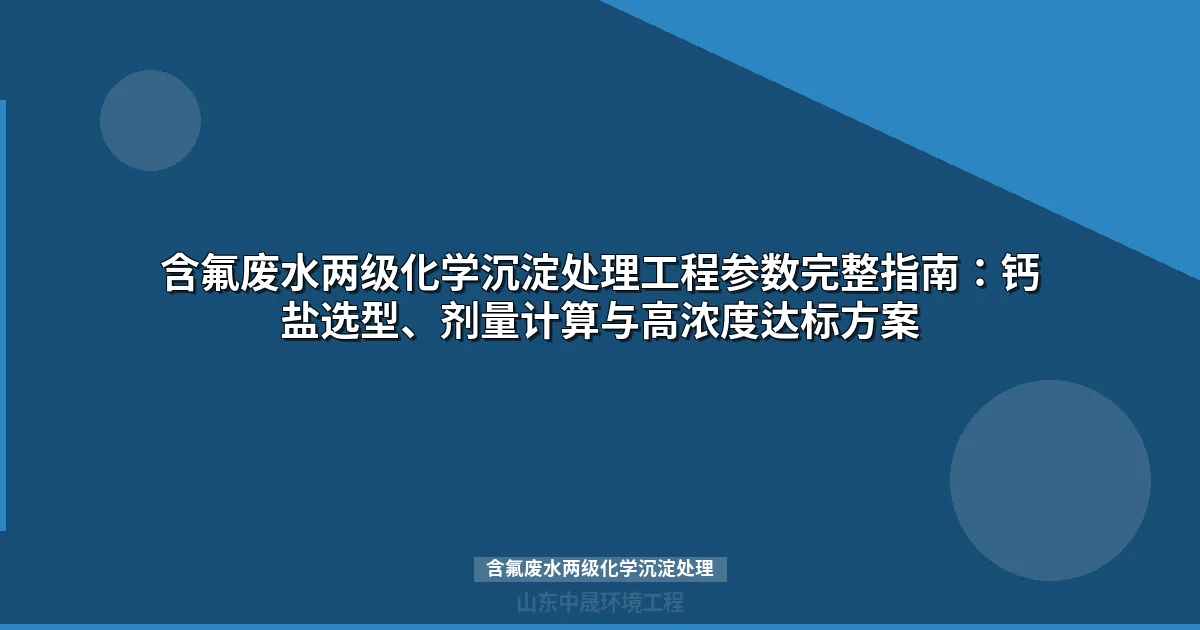 含氟废水两级化学沉淀处理工艺：钙盐选型、参数设计与达标方案