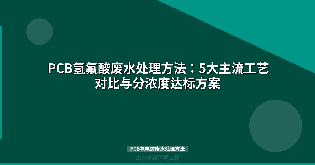 PCB氢氟酸废水处理方法：5大主流工艺对比与浓度分级选型指南
