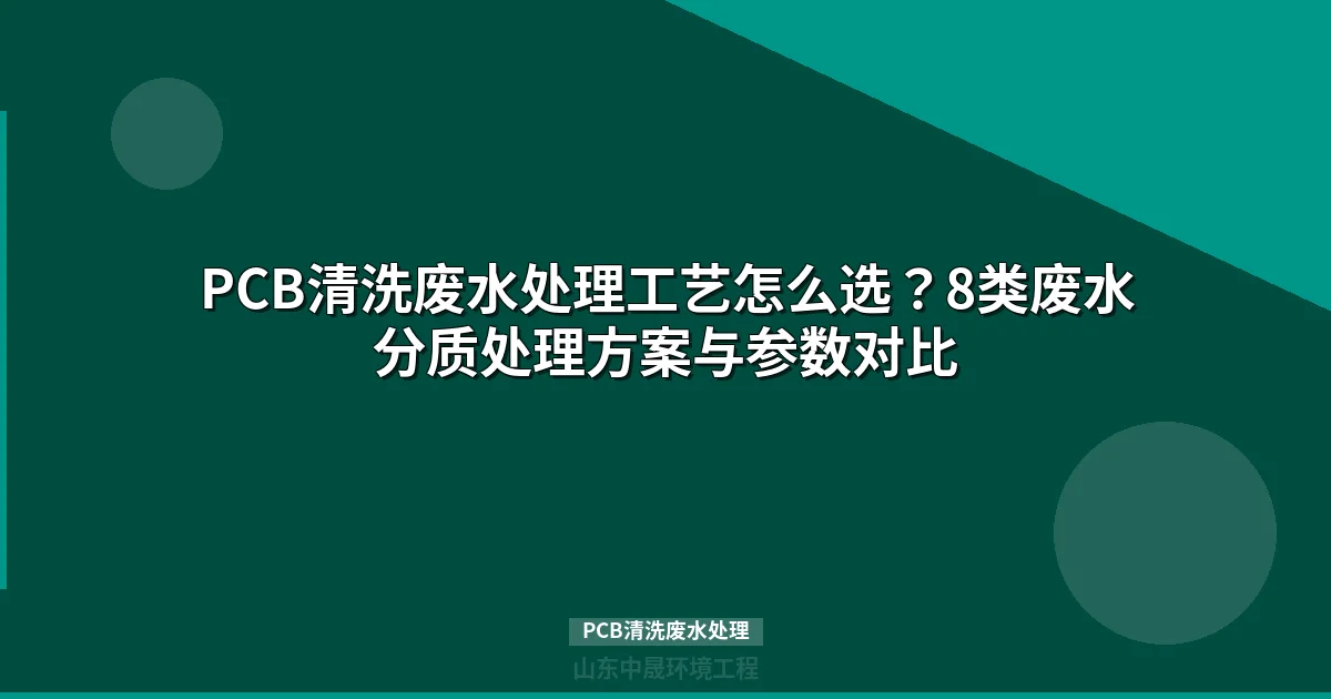 PCB清洗废水处理方法全攻略：分质收集与工艺选型指南
