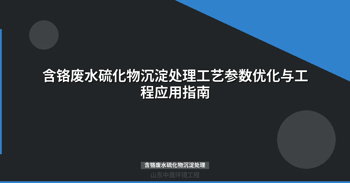 含铬废水硫化物沉淀处理工艺参数优化与工程应用指南