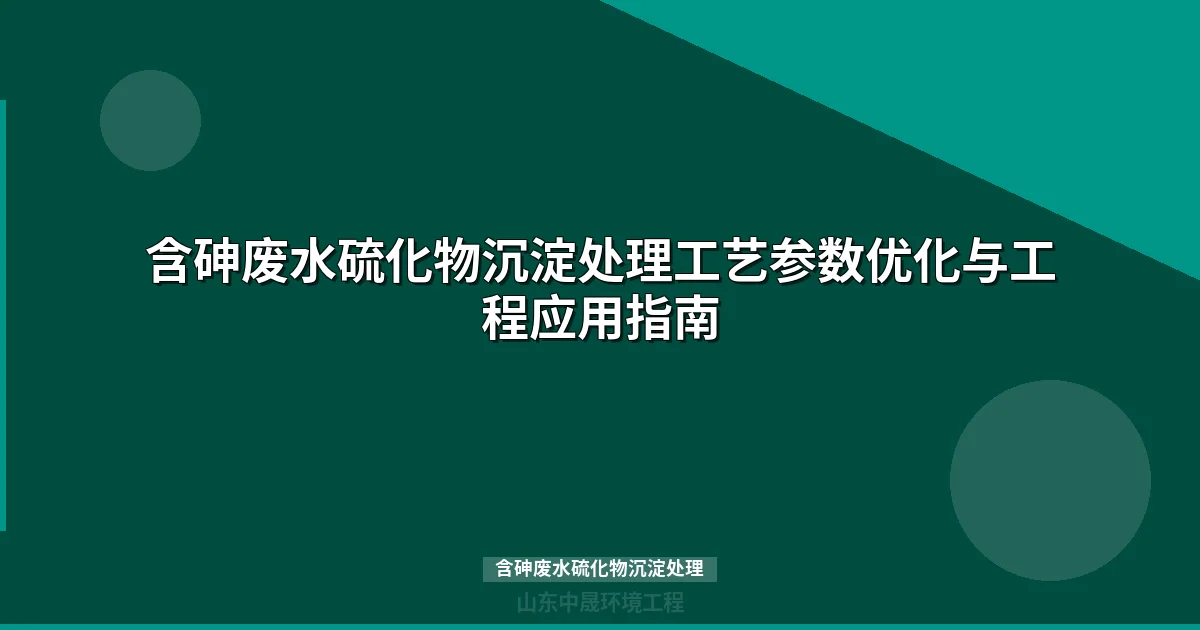 含砷废水硫化物沉淀处理工艺详解：原理、参数与工程应用