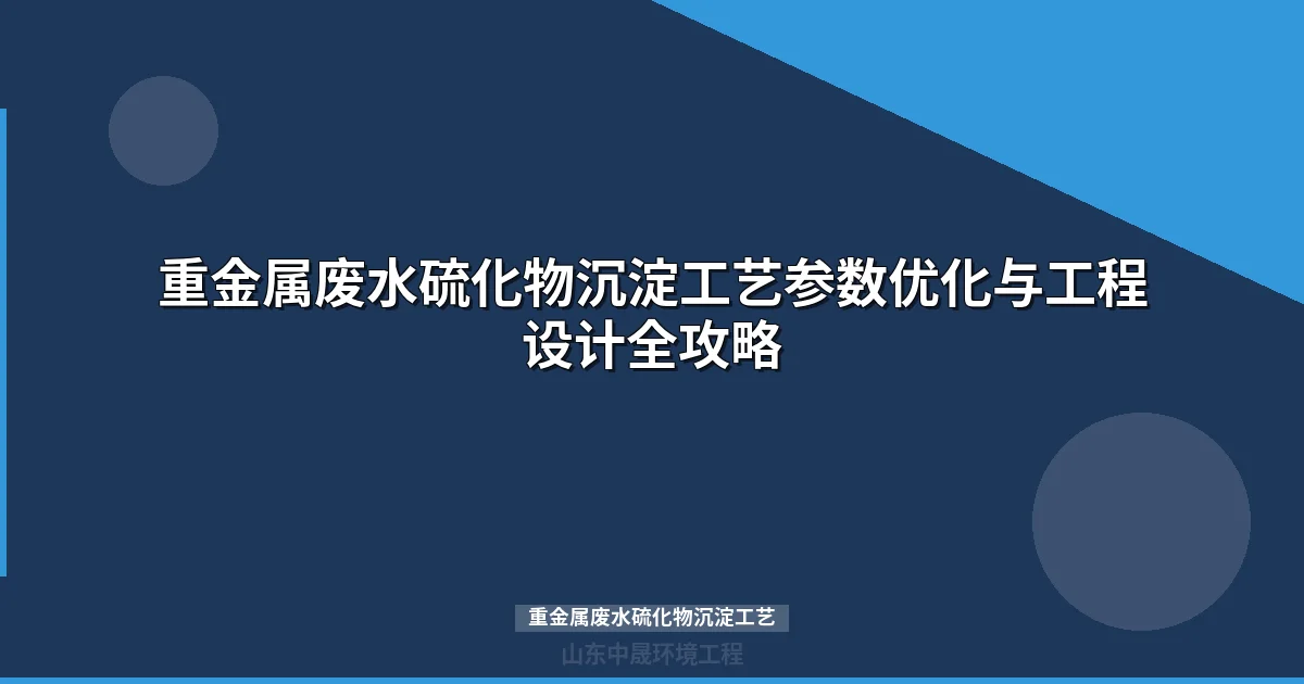 重金属废水硫化物沉淀工艺详解：原理、参数与工程应用指南