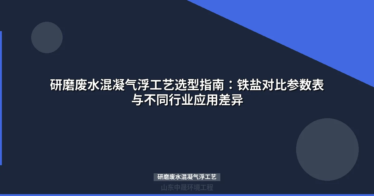 研磨废水混凝气浮工艺详解：混凝剂选型、参数控制与行业方案匹配