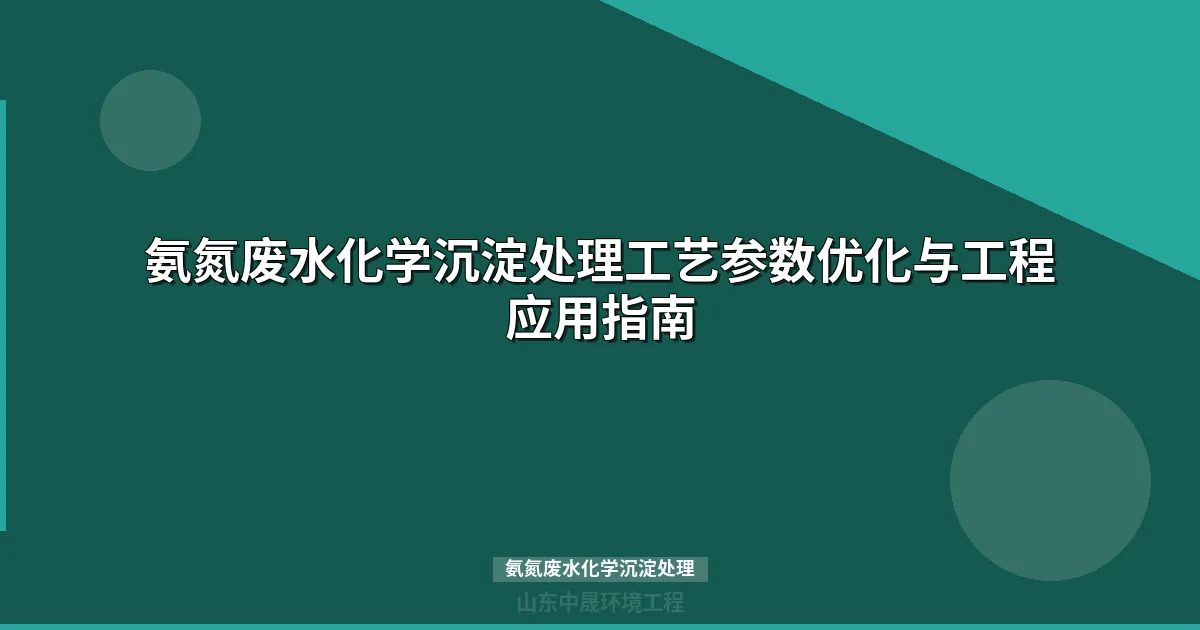 氨氮废水化学沉淀处理工艺参数优化与工程应用指南