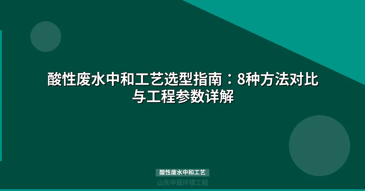 酸性废水中和工艺选型指南：8种方法对比与工程参数详解