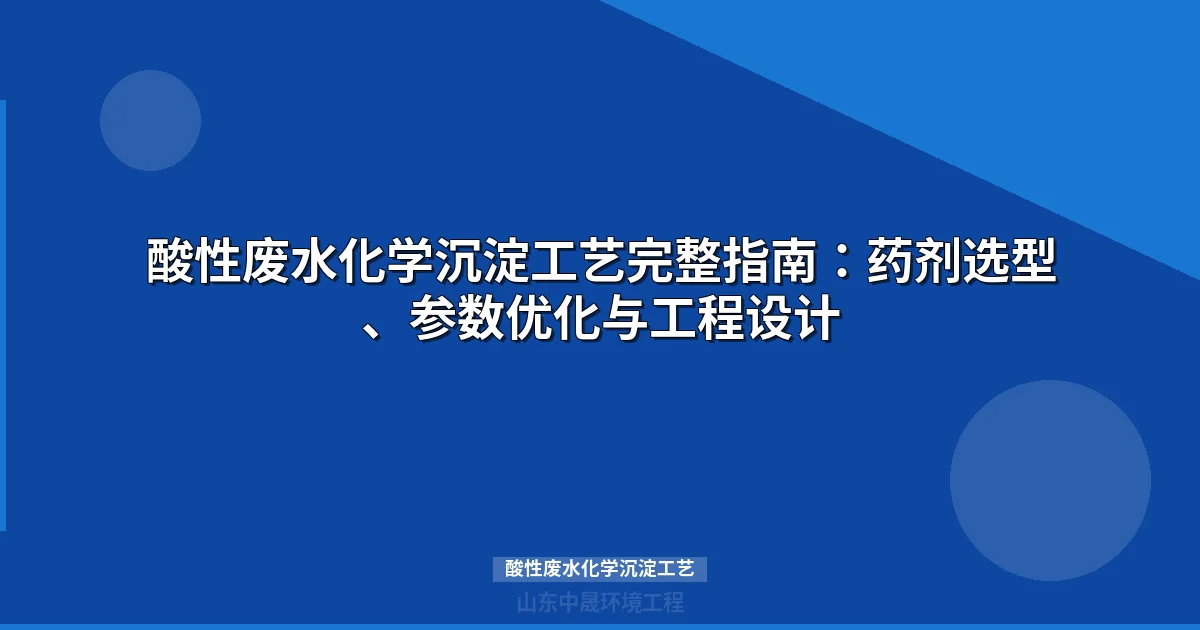 酸性废水化学沉淀工艺pH精准控制与工程应用详解