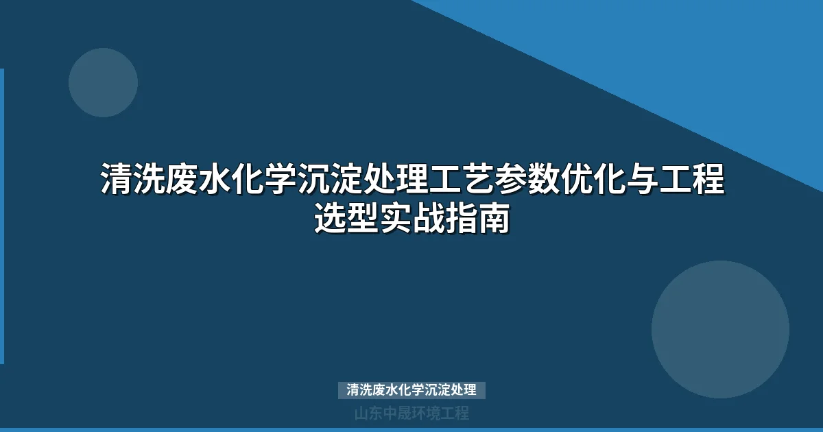 清洗废水化学沉淀处理工艺参数设计与工程应用指南