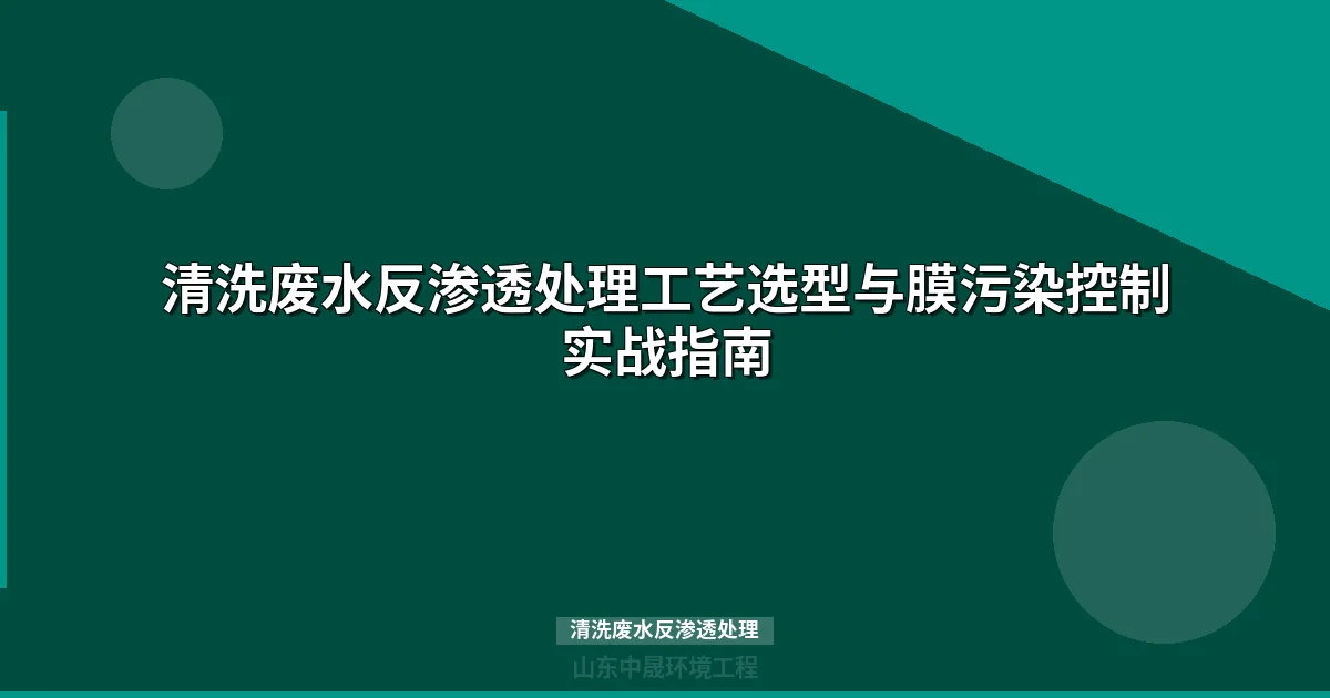 清洗废水反渗透处理工艺与设备选型完整指南
