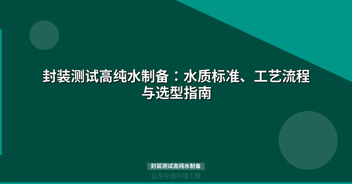 封装测试高纯水制备：工艺方案与选型指南（2025版）
