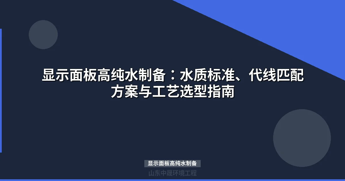 显示面板高纯水制备：工艺对比、代线配置与成本分析
