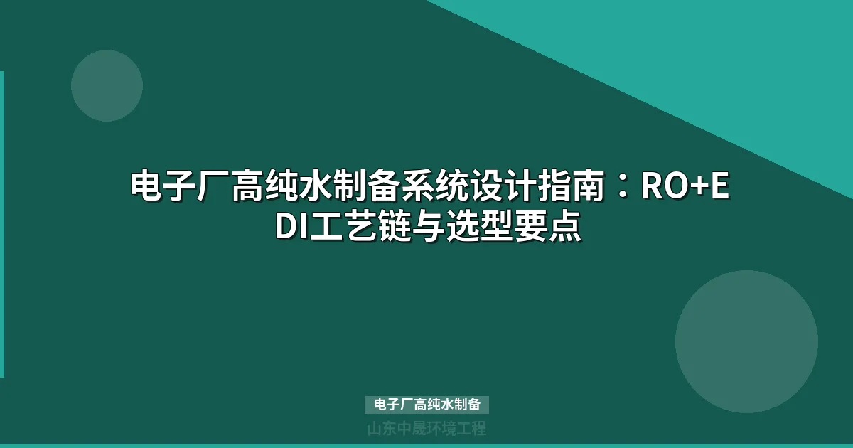 电子厂高纯水制备系统设计指南：RO+EDI工艺链与选型要点