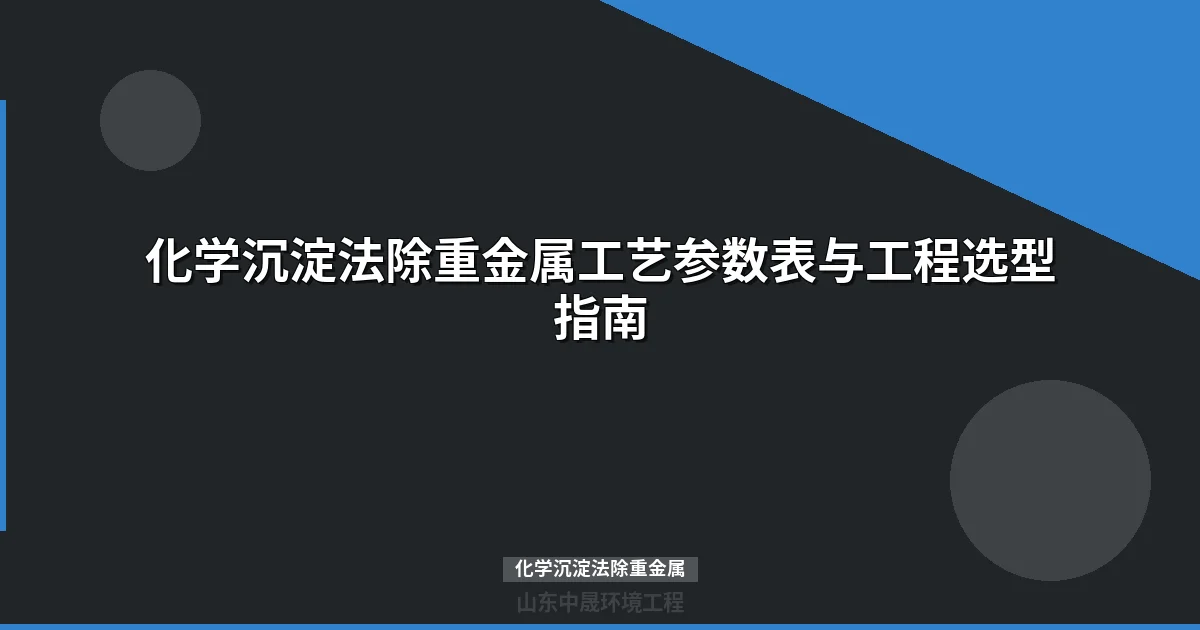 化学沉淀法除重金属工艺参数表与行业选型指南